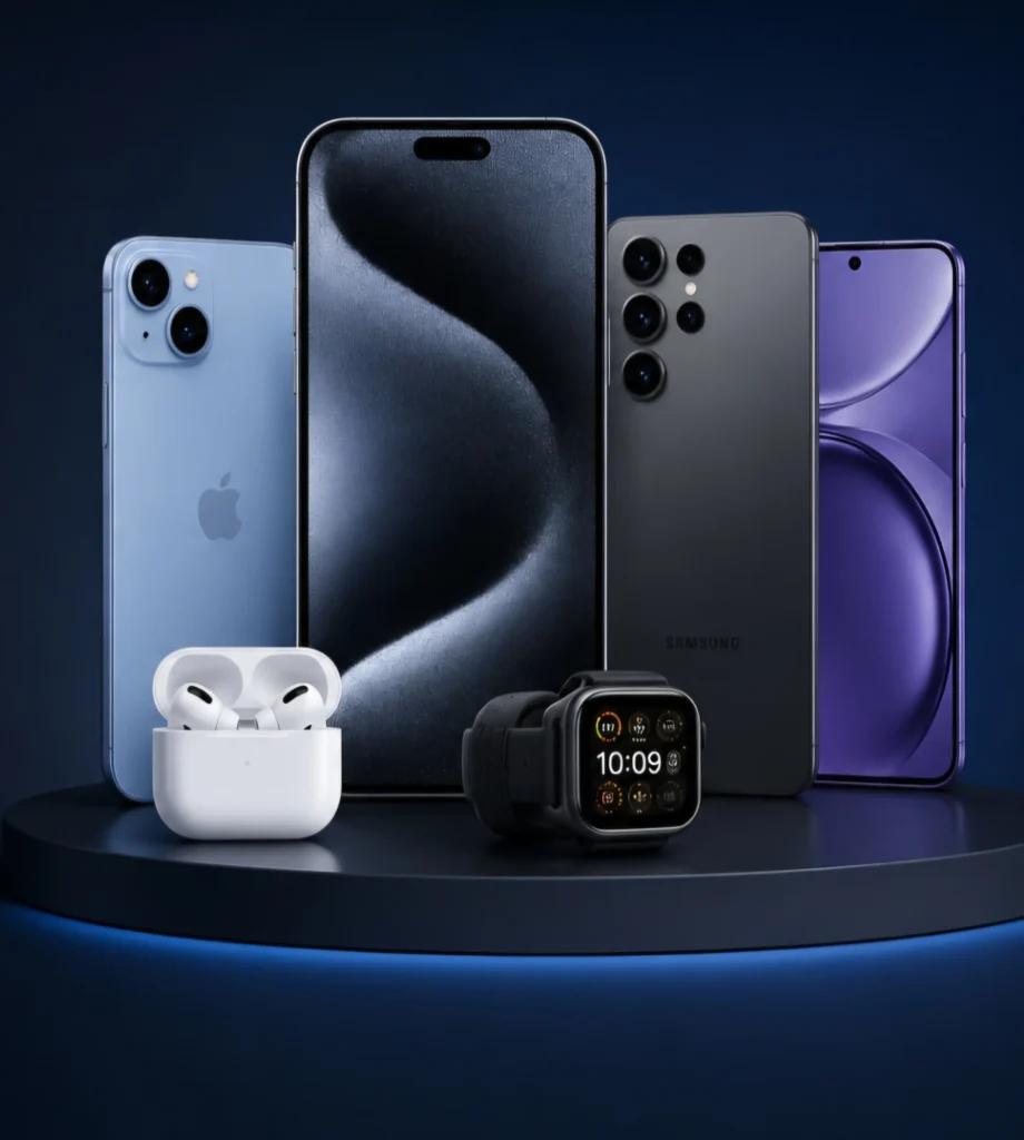 Latest smartphones, smartwatches, wireless earbuds, Airpods , mobile accessories, and premium gadgets available at our mobile shop